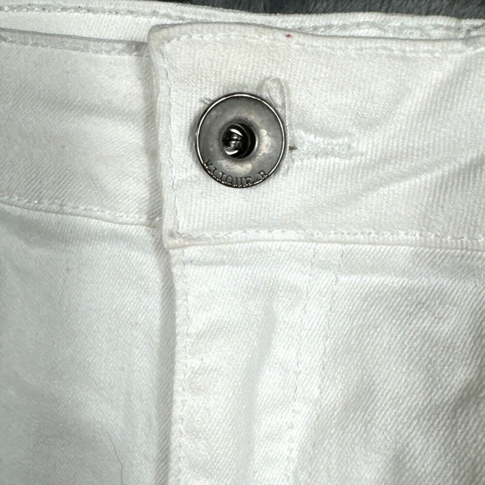 Klique B Denim Shorts Girls Distressed White Size Medium Light Wash Stretch - Picture 4 of 10